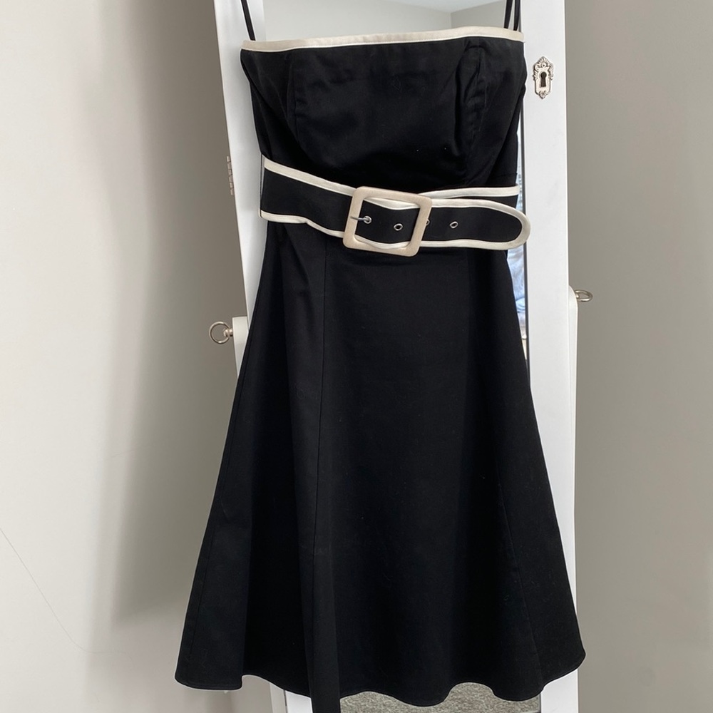 Strapless black dress